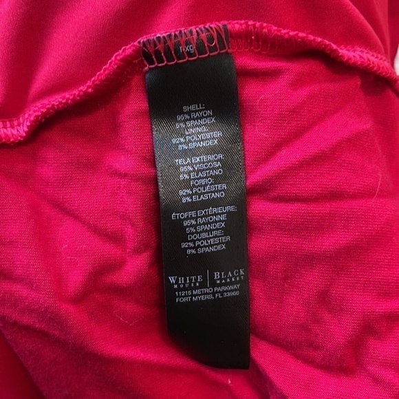 WHBM The Modern Elbow Sleeve Red Pleated Keyhole Tee. D/3/A1285 - Picture 6 of 8